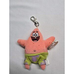 2006 Ty Beanie Babies Spongebob Squarepants - Patrick Star Soft Toy Keyring Clip